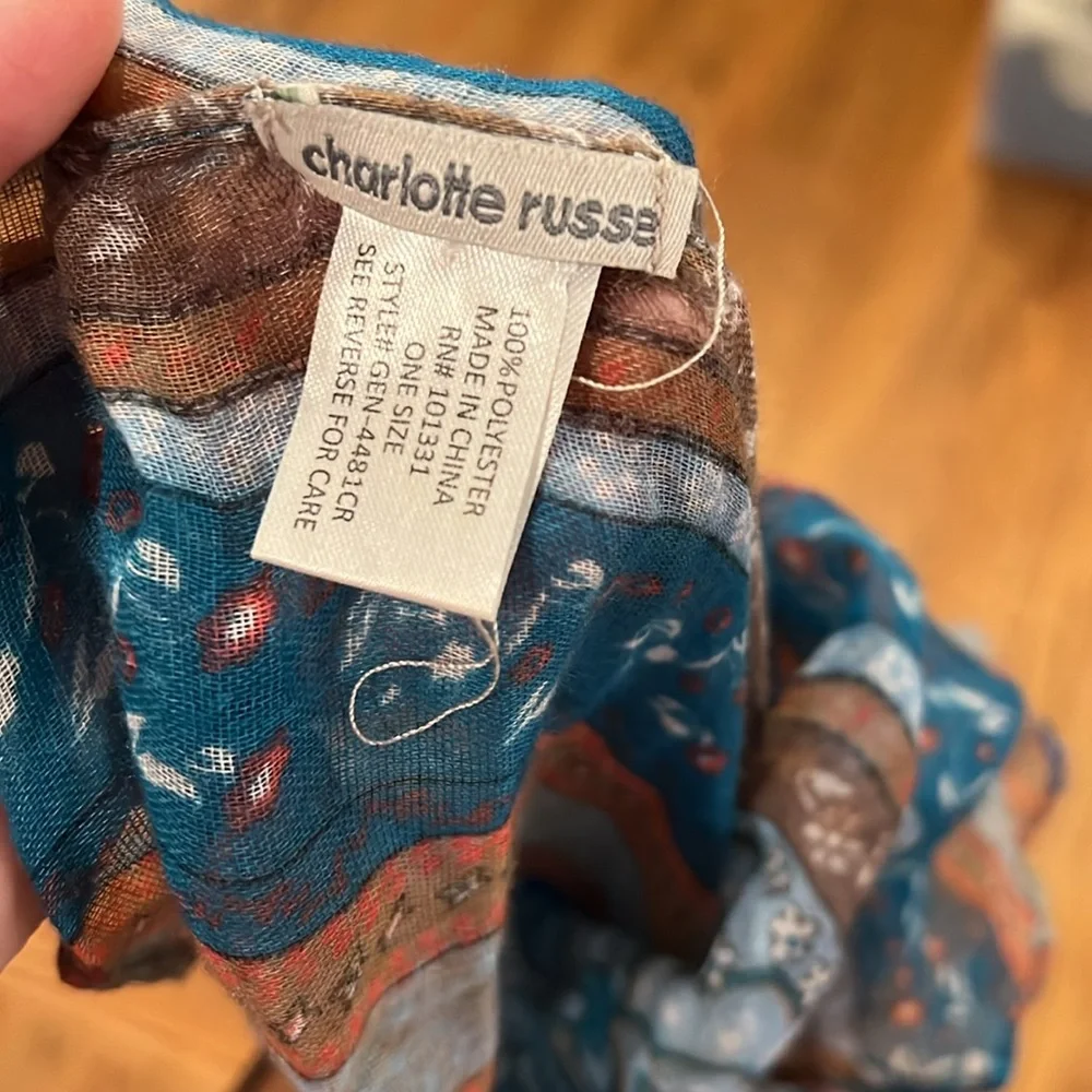 VINTAGE BLUE BOHEMIAN TRIBAL INFINITY SCARF